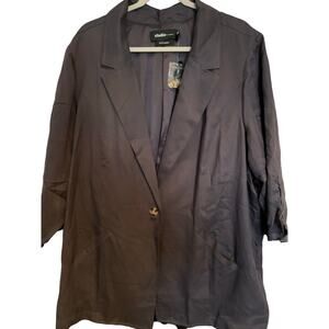 Torrid Studio linen blazer 3/4 sleeve NEW gray